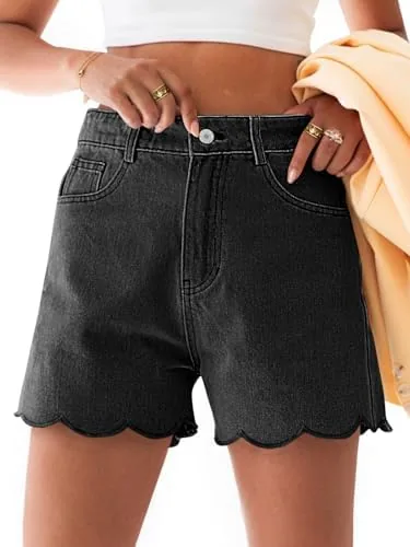 aoysky womens high waisted jean shorts black