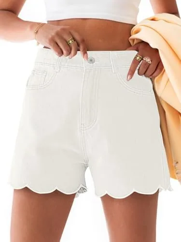 aoysky womens high waisted jean shorts white