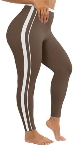 aoysky womens plus size yoga leggings xl 5xl workout active pants brown